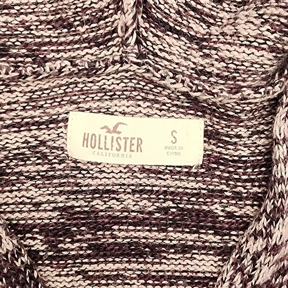 Hollister Baja Textured Fringe Pullover V-Neck Hooded L/S Sweater Size S - Picture 7 of 9